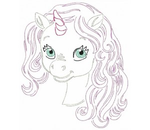 Stickdatei - Baby Unicorn LineArt 10